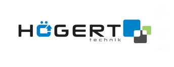 Högert Technik logotyp med färgglada fyrkanter.