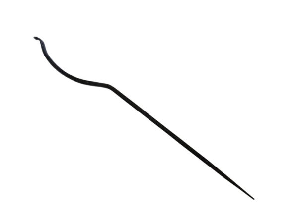 Svart metallstång med böjd spets