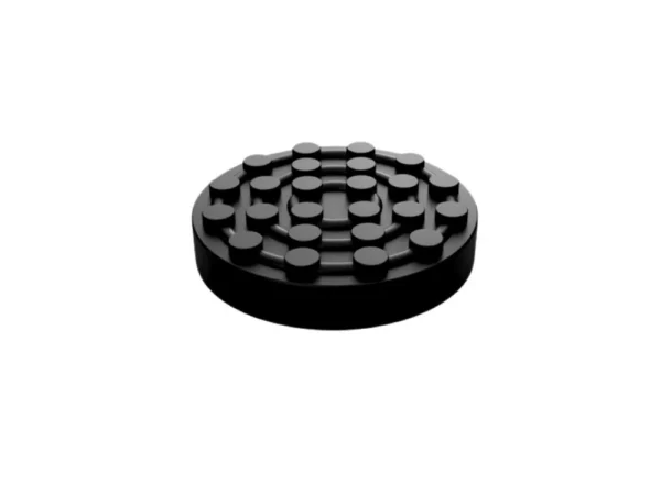 Svart runt Lego-bit från sidan
