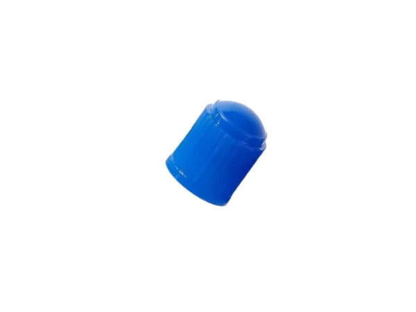 Blå plastkork på vit bakgrund