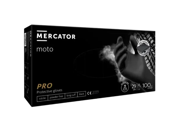 Mercator Moto Black svarta nitrilhandskar för bilverkstad och däckverkstad